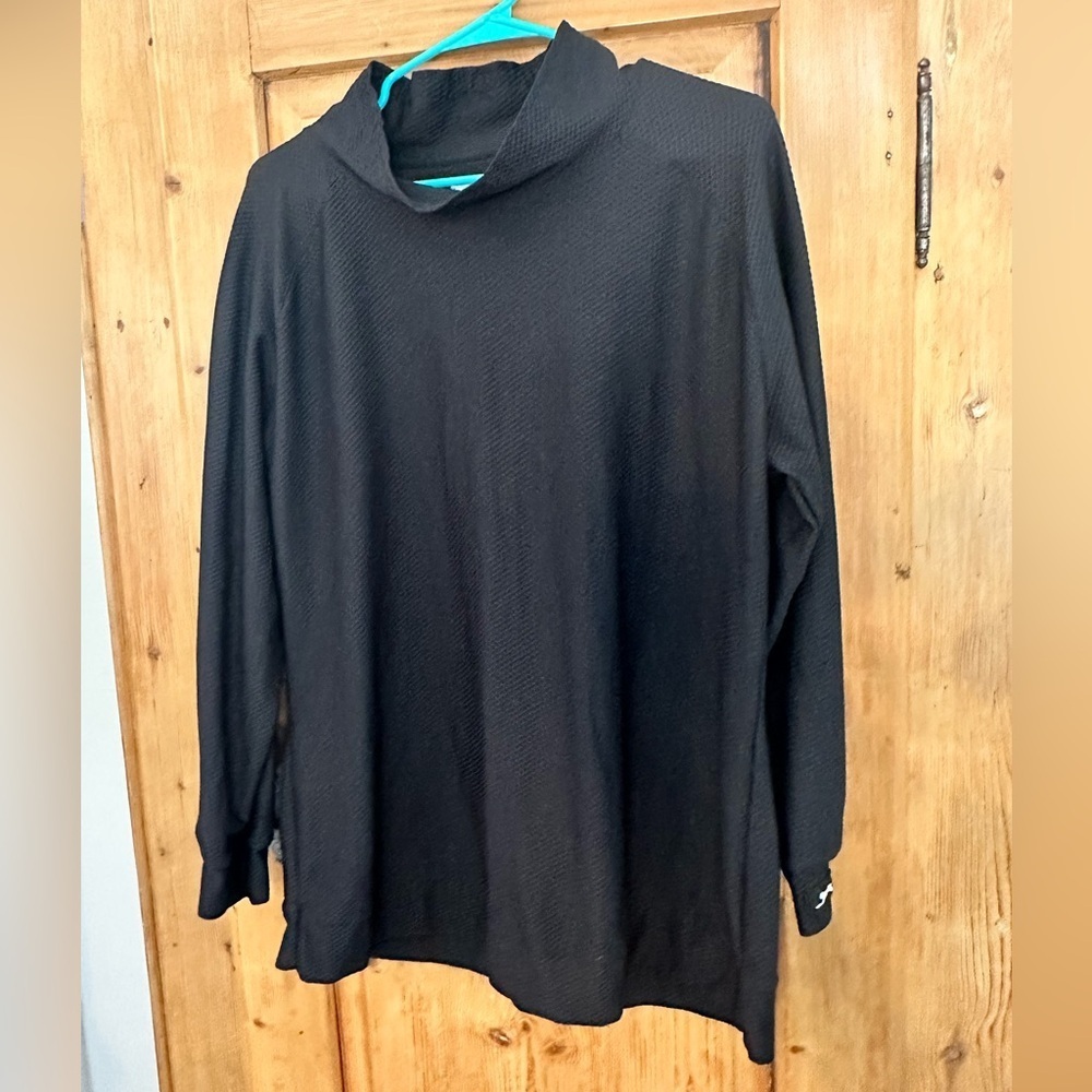 Slazenger Golf Black Waffle Texture Mock Turtleneck Pullover Size XXL